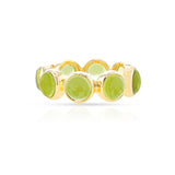 Large Peridot and Gold Band, 18K