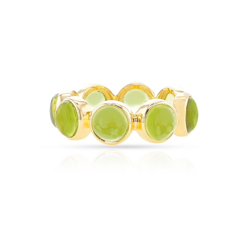 Large Peridot and Gold Band, 18K