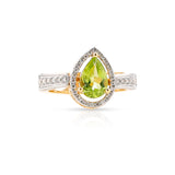 Pear Shape Peridot and Diamond Convertible Ring/Pendant, 18K