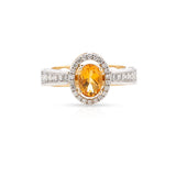 Oval Citrine and Diamond Convertible Ring/Pendant, 18K