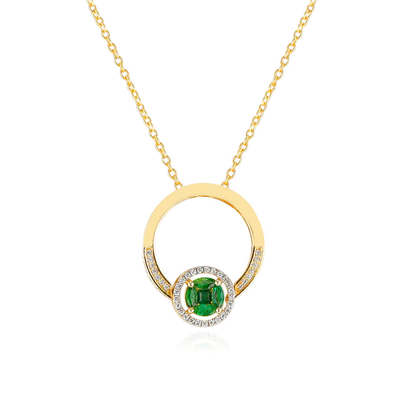 Emerald Marquise and Diamond Convertible Ring/Pendant, 18K
