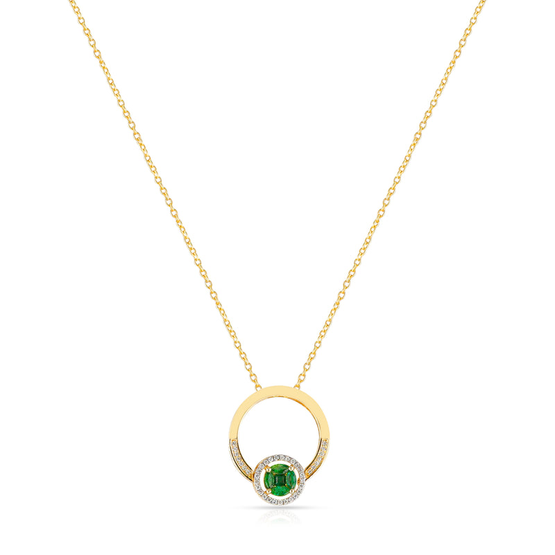 Emerald Marquise and Diamond Convertible Ring/Pendant, 18K