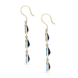 London Blue Topaz Pear Shape Dangling Earrings made in 18 Karat Yellow Gold.