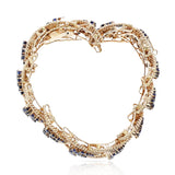 Tiffany & Co. Sapphire and Weaved Gold 7" Bracelet