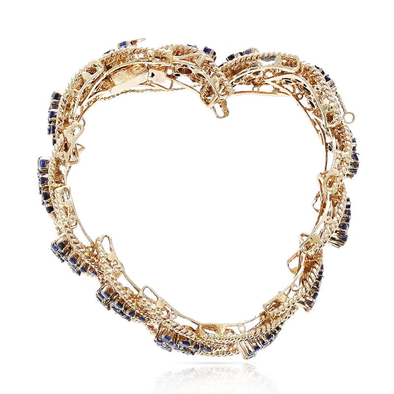 Tiffany & Co. Sapphire and Weaved Gold 7" Bracelet