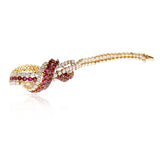1970s French Ruby and Diamond Bracelet by Vassort and Gerard, 18K Yellow Gold