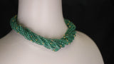 Genuine & Natural Emerald Faceted with Gold Beads Choker Necklace