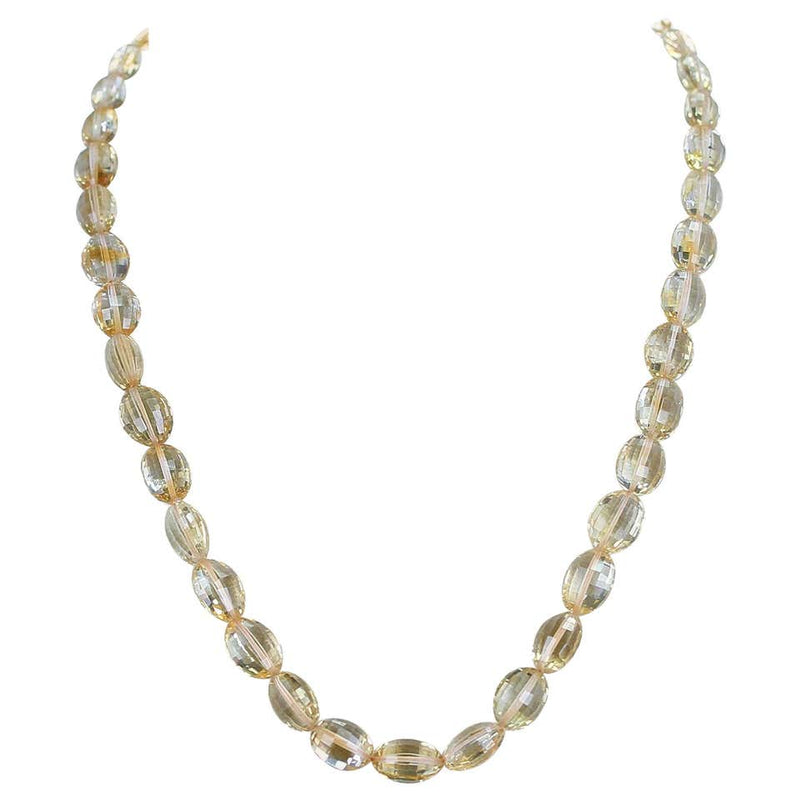 Genuine & Natural Fine Oval Citrine Faceted Beads Necklace