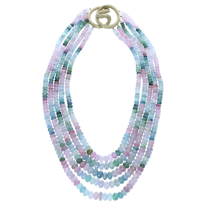 Natural Plain Multi-Tourmaline Necklace, Clasp by Christopher Walling