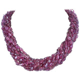Genuine & Natural Plain & Smooth Tourmaline Tumbled Beads Choker Necklace