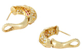 Cartier Ruby and Diamond Earrings, 18 Karat Yellow Gold