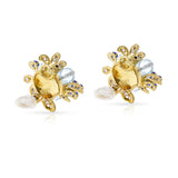 Fred Paris Aquamarine, Sapphire and Diamond Earrings, 18k