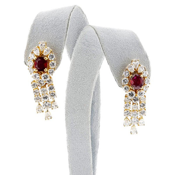 Boucheron Ruby and Diamond Day & Night Earrings, 18k