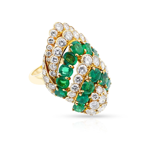 Bvlgari Emerald and Diamond Cocktail Ring, 18k