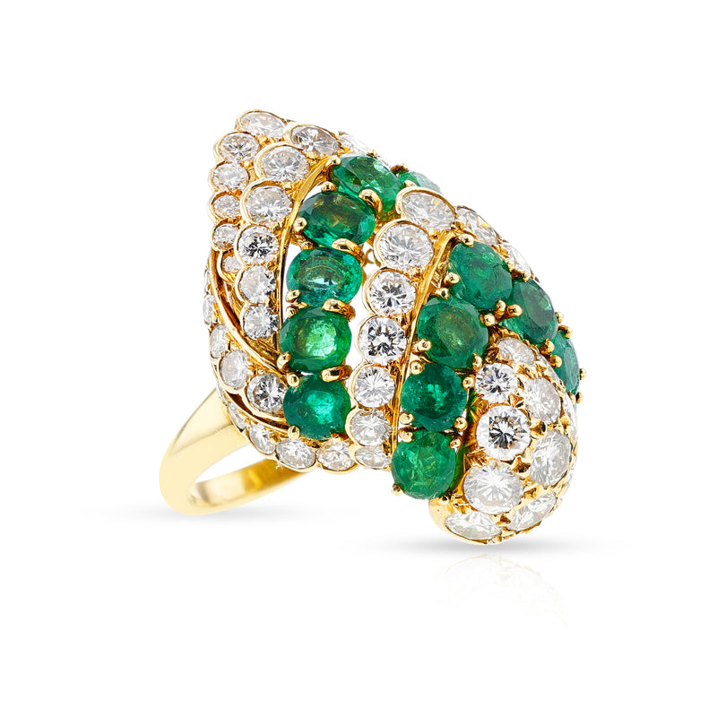 Bvlgari Emerald and Diamond Cocktail Ring, 18k