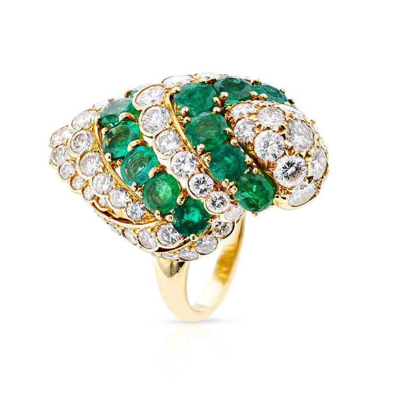 Bvlgari Emerald and Diamond Cocktail Ring, 18k