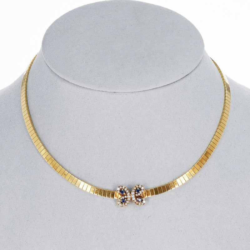 Van Cleef & Arpels Butterfly Sapphire and Diamond Choker Necklace, 18k