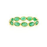 Oval Sapphire Horizontal Band, Yellow Gold