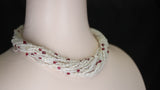 Genuine & Natural Yellowish White Sapphire Plain Tumbled Beads with Ruby Choker Necklace