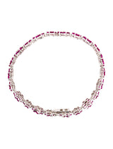 Ruby & Diamond Floral Bracelet, 18K White