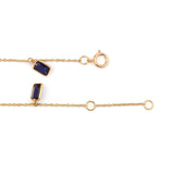 Violet Iolite Rectangular Dangling Stone Bezel-Set Bracelet, 18K Yellow Gold