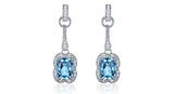 Light Blue Cubic Zirconia Cocktail Sterling Silver Earrings
