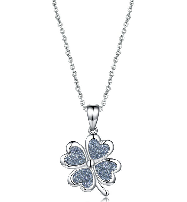 Clover Cubic Zirconia Pendant Necklace, Sterling Silver