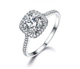 Round White Cubic Zirconia Halo Setting with Stone Mounting Sterling Silver Ring