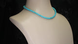 Genuine 6MM Round Turquoise Beads, 14K Yellow