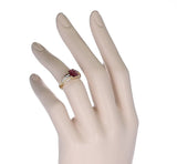Octagonal Mystery Set Ruby and Diamond Ring, 18K Yellow Gold