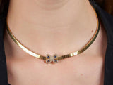 Van Cleef & Arpels Butterfly Sapphire and Diamond Choker Necklace, 18k