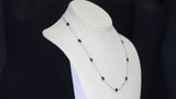 Dark Blue Sapphire Cabochon Necklace, Sterling Silver