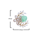 Emerald and Diamond Floral and Leaf Earrings, 18K Gold