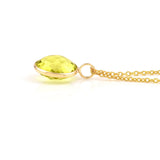 Round Semi-Precious Gemstone Pendant, 18K Yellow Gold