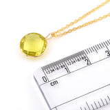 Round Semi-Precious Gemstone Pendant, 18K Yellow Gold