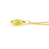 Oval Semi-Precious Gemstone Pendant, 14k