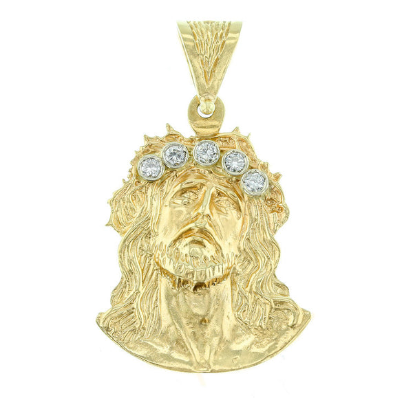 Jesus Head with Diamond Crown Pendant