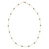 Oval Shape Blue Sapphire Necklace, 18 Karat Gold