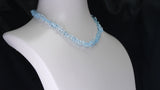 Genuine Faceted Blue Topaz Briolette Drop Beads Necklace, 14 Karat White