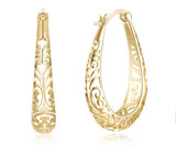 Textured Yellow Sterling Silver Hoop Earrings