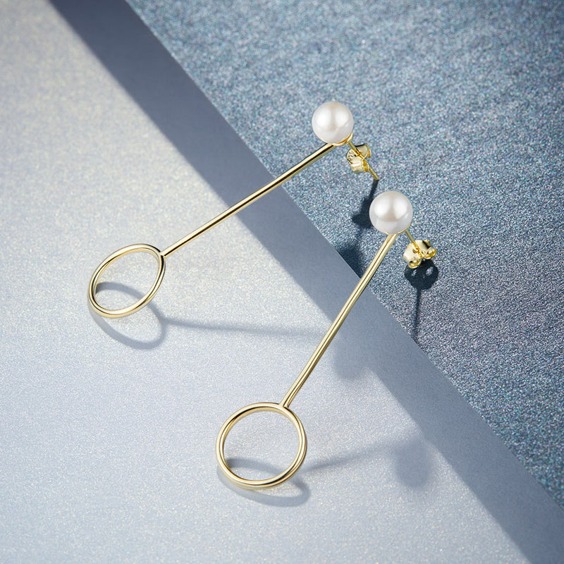 Pearl Dangling Sterling Silver Earrings
