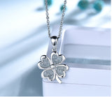 Clover Cubic Zirconia Pendant Necklace, Sterling Silver