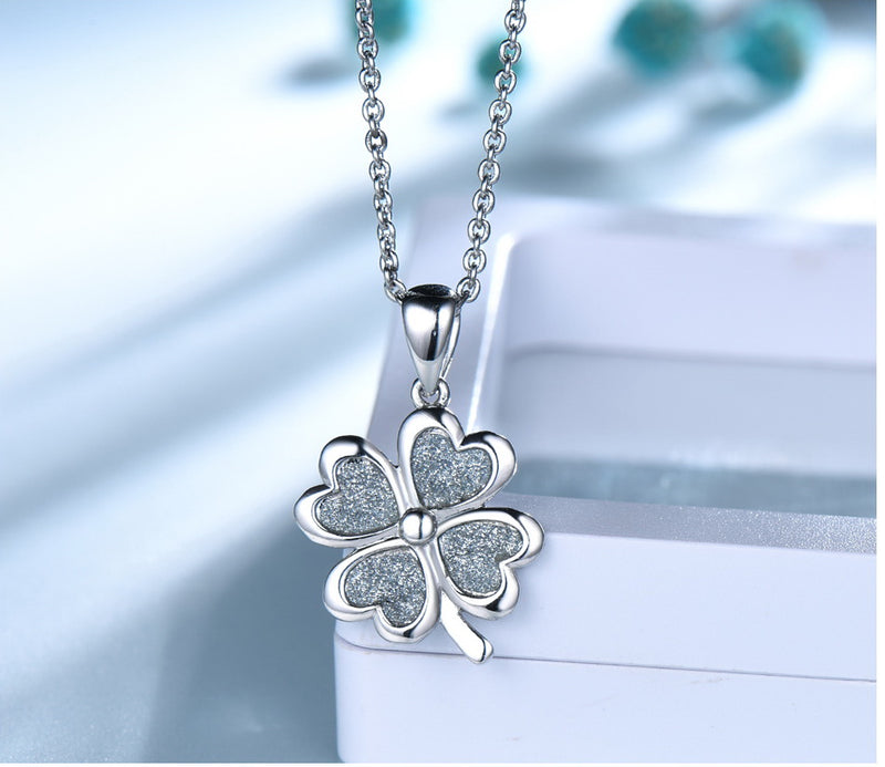 Clover Cubic Zirconia Pendant Necklace, Sterling Silver
