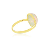 Oval Cabochon Opal Band, 18K Yellow Gold