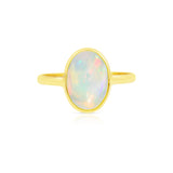 Oval Cabochon Opal Band, 18K Yellow Gold