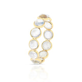 Round Moonstone Cabochon Band, Yellow Gold