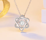 Star and Round Cubic Zirconia Pendant Necklace, Sterling Silver