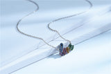 LOVE Rainbow Cubic Zirconia Pendant Necklace, Sterling Silver