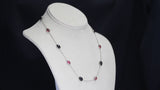 Dark Blue Sapphire Cabochon Necklace, Sterling Silver