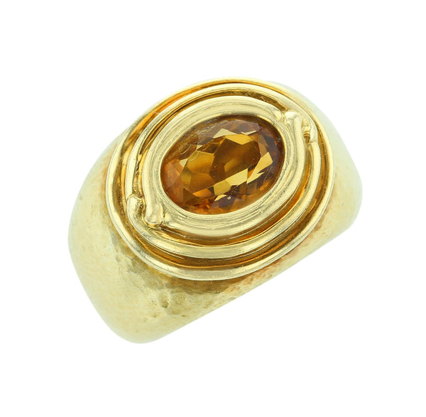 Tiffany & Co. Jean Schlumberger Oval Citrine, 18K Yellow Gold Ring